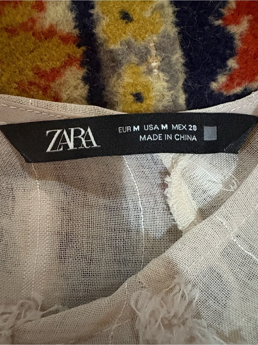 Zara Cream Puff Sleeve Blouse